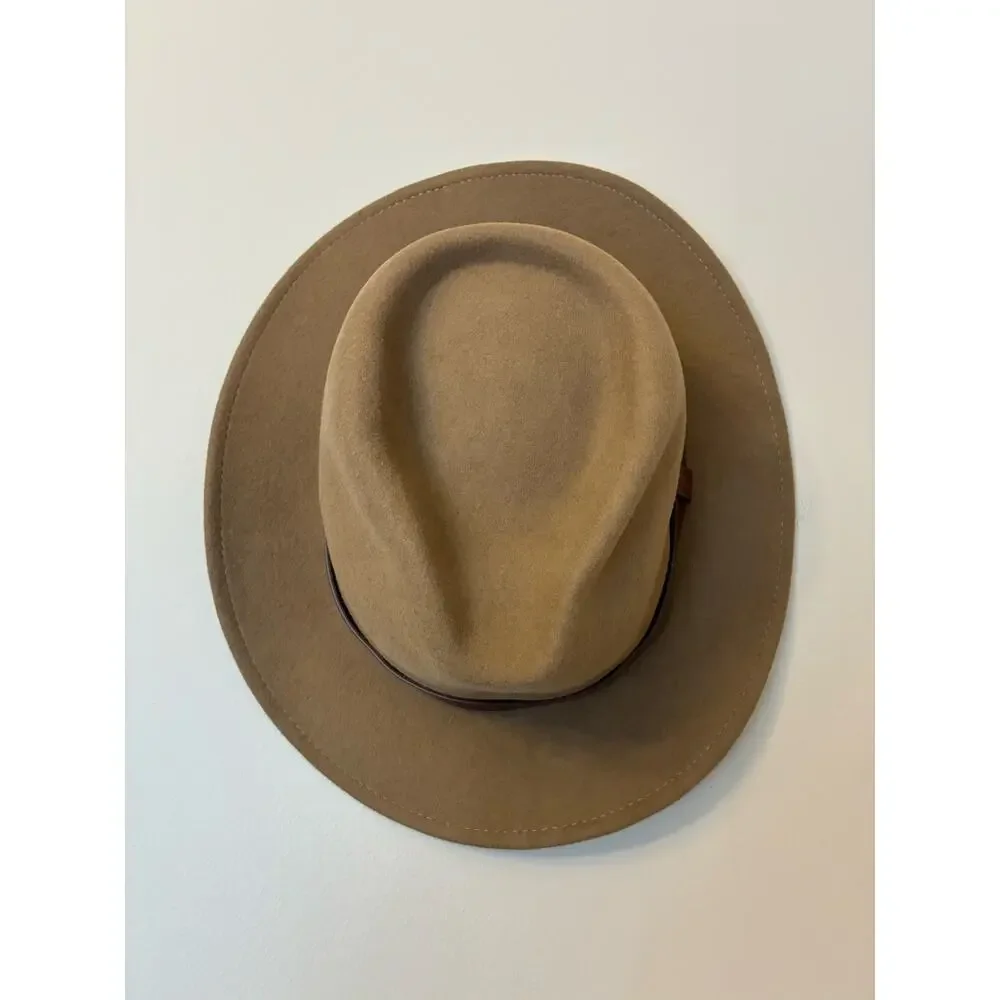 Brixton NEW Messer Wool Hat Fedora Tan XL 7.75in 62cm